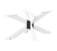 mtlskopl Pied de table basse blanc au design araignée, structure de table stable en acier revêtu par pulvérisation, 98 x 58 x 42-43 cm, base moderne pour tables de salon et projets de meubles DIY