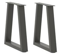 mtlskopl Pieds de table basse en forme de V - Anthracite - 38 x 43 cm - Réglable en hauteur - En acier - Avec vis de montage - Pour salon, bureau et salle à manger