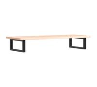 mtlskopl Plateau de lavabo 100 x 40 cm en chêne massif avec supports en acier, étagère flottante pour lavabo de salle de bain, console robuste avec fonction porte-serviettes, naturel