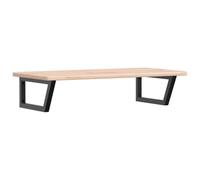 mtlskopl Plateau de lavabo 100 x 50 cm en chêne massif avec support en acier, plateau de lavabo flottant pour lavabo à poser, console de salle de bain robuste pour montage mural