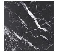 mtlskopl Plateau de table en verre noir 80 x 80 cm 6 mm verre trempé aspect marbre design moderne robuste et durable pour salle à manger, salon, cuisine, balcon