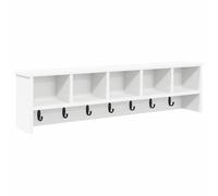 mtlskopl Porte-Manteau Mural avec 3 Étagères et Crochets Meuble d'Entrée Suspendu en Bois d'Ingénierie pour Couloir et Foyer Gain de Place Couleur Blanc 100 x 16 x 26 cm