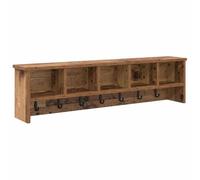 mtlskopl Porte-Manteau Mural avec Étagère 100 x 16 x 26 cm, Vestiaire d'Entrée en Bois d'Ingénierie Style Bois Ancien, Patère avec Crochets pour Couloir et Salon