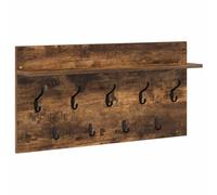 mtlskopl Porte-Manteau Mural avec Étagère Chêne Fumé 80 x 40 x 12 cm, Patère Murale en Bois d'Ingénierie avec Crochets de Rangement pour Entrée, Couloir et Vestiaire