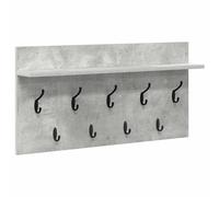 mtlskopl Porte-Manteau Mural avec Étagère de Rangement et Crochets, Patère Murale Moderne en Bois d'Ingénierie pour Couloir et Entrée, Gris Béton, 80 x 40 x 12 cm