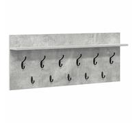 mtlskopl Porte-Manteau Mural avec Étagère et Crochets, Vestiaire d'Entrée en Bois d'Ingénierie pour Manteaux et Sacs, Style Moderne Minimaliste, Gris Béton, 100 x 40 x 12 cm