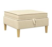 mtlskopl Pouf de Rangement en Tissu avec Coffre Intégré, Repose-Pieds Carré Moderne pour Salon, Assise Rembourrée en Mousse et Cadre en Bois, Petit Tabouret d'Appoint Marron