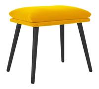 mtlskopl Repose-pieds en velours jaune moutarde avec pieds en métal 45 x | Tabouret d'appoint confortable en velours doux avec pieds métalliques stables pour salon et chambre à coucher