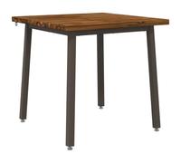 mtlskopl Table à manger carrée en bois d'acacia massif Marron 80 x 80 x 75 | Table de bistro compacte pour cuisine et salle à manger en bois véritable avec pieds en acier galvanisé et pieds réglables.