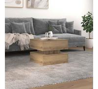 mtlskopl Table basse avec éclairage LED Chêne Artisan 50 x 50 x 40 cm Matériau bois Design moderne pour salon, chambre à coucher, couloir