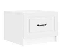 mtlskopl Table basse avec tiroir Blanc 49 x 50 x 37 cm Matériau bois | Table d'appoint stable pour le salon avec espace de rangement supplémentaire et design vintage intemporel à l'aspect bois