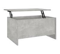 mtlskopl Table basse réglable en hauteur Gris béton 80 x 55,5 cm | Table de salon polyvalente avec fonction Lift Top et compartiment de rangement caché pour ranger les petits espaces.