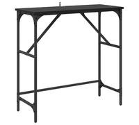 mtlskopl Table Console Chêne Noir 75 x 32 x 75 cm, Table d'Entrée en Bois d'Ingénierie et Pieds en Acier, Meuble de Rangement au Style Industriel pour Couloir et Salon