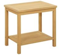 mtlskopl Table d'appoint en bois d'acacia massif - 50 x 35 x 45 cm - Table de jardin rustique - Huile naturelle avec compartiment de rangement pour terrasse et salon - Table basse stable en bois