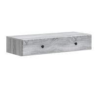 mtlskopl Table d'appoint murale Sonoma grise, 87,5 x 34,5 x 17 cm, étagère flottante en bois avec tiroir, console murale moderne pour salon, couloir et chambre à coucher