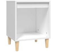 mtlskopl Table de Chevet Blanc 40x35x50 cm en Bois d'Ingénierie, Table de Nuit avec Grand Espace de Rangement, Petit Meuble d'Appoint Élégant pour Chambre à Coucher et Salon