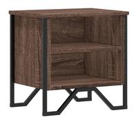 mtlskopl Table de Chevet Chêne Marron 40x30x40 cm, Table de Nuit en Bois d'Ingénierie et Métal avec Espace de Rangement, Petit Bout de Canapé pour Chambre et Salon