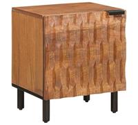 mtlskopl Table de Chevet en Bois de Manguier Massif 40 x 33 x 46 cm, Cabinet de Nuit Élégant avec Porte Charnière et Grand Espace de Rangement pour Chambre à Coucher, Marron