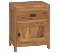 mtlskopl Table de chevet en teck massif, console de chevet rustique de style colonial, table d'appoint pour chambre à coucher, 40 x 30 x 50 cm, armoire d'appoint en bois massif avec 1 tiroir et 1