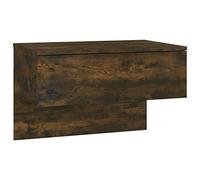 mtlskopl Table de Chevet Murale en Bois d'Ingénierie, Table de Nuit Suspendue avec Compartiment de Rangement, Bout de Canapé Flottant pour Chambre, 60 x 40 x 40 cm, Chêne Fumé