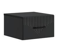 mtlskopl Table de chevet murale noire 34,5 x 33 x 20 cm Table de chevet flottante en bois avec tiroir et compartiment ouvert pour chambre à coucher et chambre d'amis, console de chevet peu encombrante