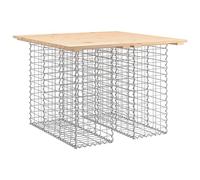 mtlskopl Table de jardin 100 x 102 x 72 cm en pin massif et structure gabion, table d'appoint d'extérieur robuste, peu encombrante, design moderne pour balcon, terrasse et salon