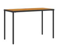 mtlskopl Table de jardin 115 x 54 x 74 cm avec plateau en bois d'acacia noir - Table salon d'extérieur moderne et stable pour jardin, terrasse, balcon