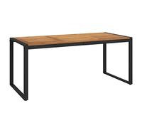 mtlskopl Table de jardin 180 x 90 cm en bois d'acacia avec structure en forme de U en métal Design moderne robuste et durable pour terrasse, balcon, salon et repas en plein air
