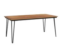 mtlskopl Table de jardin 180 x 90 cm en bois d'acacia massif avec structure en métal en épingle à cheveux - Design moderne - Robuste et durable - Pour salon, balcon, terrasse ou salon