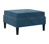 mtlskopl Tabouret de canapé avec espace de rangement en velours bleu - Tabouret moderne rembourré avec coussin d'assise 70 x 70 x 40 cm - Coffre de rangement cube en velours pour salon et chambre à