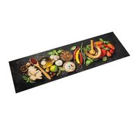 mtlskopl Tapis de cuisine en velours lavable - Motif épices - 45 x 150 cm | Tapis de cuisine en velours doux avec dos en latex antidérapant pour plus de sécurité lors de la cuisson dans la cuisine.
