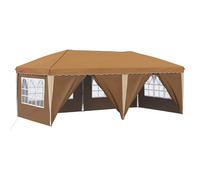 mtlskopl Tente de Fête Pop-Up 5,75x2,88 m avec 6 Rideaux Beige
