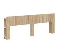 mtlskopl Tête de lit avec espace de rangement, étagère aspect chêne Sonoma, meuble de chambre multifonctionnel, 193,5 x 18,5 x 80 cm