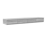 mtlskopl Tiroirs de Lit avec Rangement Gris Sonoma 140x36,5x16,5 cm, Module Bas en Bois avec 4 Tiroirs Push-to-Open, Marchepied de Lit et Banc Moderne pour Chambre à Coucher