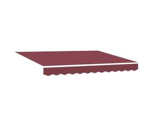 mtlskopl Toile de Rechange Auvent 3,5x2 m avec Lambrequin Rouge Bordeaux | Solution d'ombrage moderne en polyester pour balcon, terrasse et jardin. Kit complet avec lambrequin assorti.
