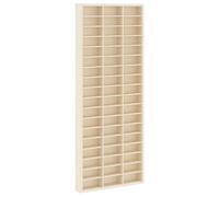 mtlskopl Vitrine Murale Beige 30 x 4,5 x 75 cm en Bois d'Ingénierie, Étagère Suspendue de Présentation avec 54 Compartiments pour Miniatures, Figurines et Collections
