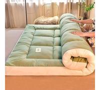 MTNBHH Matelas futon de Sol Japonais, Tapis Enroulable for lit futon for Un Sommeil Confortable, Matelas de Sol Pliable, Pleine Taille, très épais(Color:Green,Size:150x200cm)