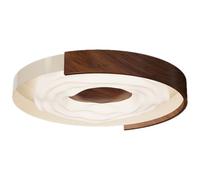MTNROO Plafonnier LED Métal Français Lampe À Panneau Circulaire Ultra-mince | Lot De 3 Lampes De Plafond À Intensité Variable, Imitation Bois Vintage, Avec Télécommande, Pour Îlot De Cuisine.