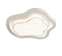 MTNROO Plafonnier Métal Blanc Forme Nuage, Lampe Encastrée Ultra-mince | Plafonnier Plat À Température De Couleur Réglable, Abat-jour En Plastique Créatif Et Élégant Pour Salon, Chambre Ou Balcon