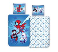MTOnlinehandel Parure de lit 135x200 en flanelle, Biber pour filles et garçons, Spidey & Friends, douce et confortable pour l'hiver, 1 housse de couette 135x200 + 1 taie d'oreiller 80x80, 100% coton