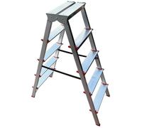 MonMobilierDesign MTRA Escabeau double marchepied en aluminium 5 marches Gris G