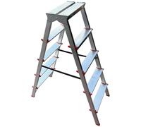 MonMobilierDesign MTRA Escabeau double marchepied en aluminium 5 marches Gris G