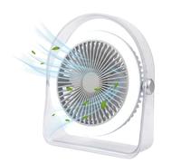MU LIN Ventilateur Portable Rechargeable USB-C, Ventilateur Silencieux Chambre et Bureau, Mini Ventilateur de Table LED, 3 Vitesses, Rotation 360°, Batterie 1200mAh, Maison & Voyage