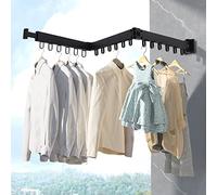 MUALROUS Séchoir à Vêtements Escamotable Support Mural Gain de Place pour Cintres à Linge avec Barre Porte-Serviettes Séchoir à Vêtements Pliable pour Balcon Salle de Bains Chambre à Coucher