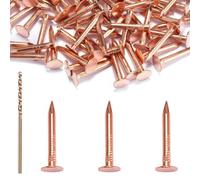 Mucafar Clous en cuivre pour toiture et bateau | 25,4 mm Ø3,05 mm Tête 8 mm | Cuivre C11000 pur à 99,95 %, clous toiture 25,4 mm Ø3,05 mm tête 8 mm, kit 120 + foret 1,6 mm pour installation