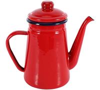 Mucafar Émaillée Rouge, Capacité 1,1 L - Cafetière en émail | Capacité 1,1 L pour préparer café et thé rapidement, avec finition émaillée rouge.
