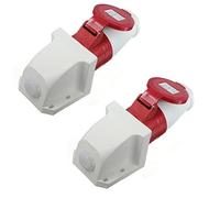 Mucafar Fiche Résistante Chutes et Piétinement IP44 3P 380-415V 16A Solide | Protection contre chutes et piétinement IP44 et fixation murale; 3P + N + Terre, 380-415V, 16A.