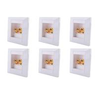 Mucafar Prise Murale avec 2 Prises pour Haut-Parleur Fiche Banane Blanc | Contenu du colis : 6 prises murales, idéal pour répartir l'alimentation des enceintes et profiter de contacts dorés.