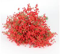 Muccp Lot de 6 fleurs artificielles pour bébé Breath - Toucher réel - Bouquet de gypsophile respirant - Pour mariage, centre de table, fête - Rouge