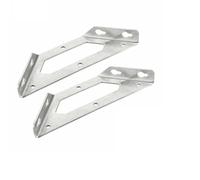 MuchLuckystar Lot de 2 équerres d'angle en acier inoxydable à 90 degrés, support à angle droit robuste pour connexion de meubles en bois, quincaillerie de renfort triangulaire, argenté